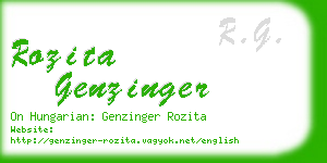 rozita genzinger business card